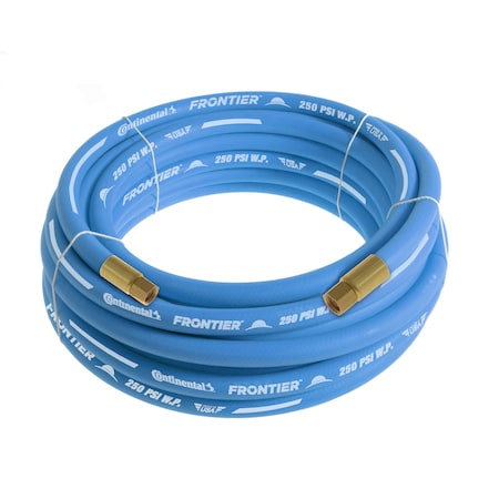 Continental 3/4" x 50' Blue EPDM Rubber Air Hose, 300 PSI, 3/4" FNPSM x FNPSM HZU07530-50-41